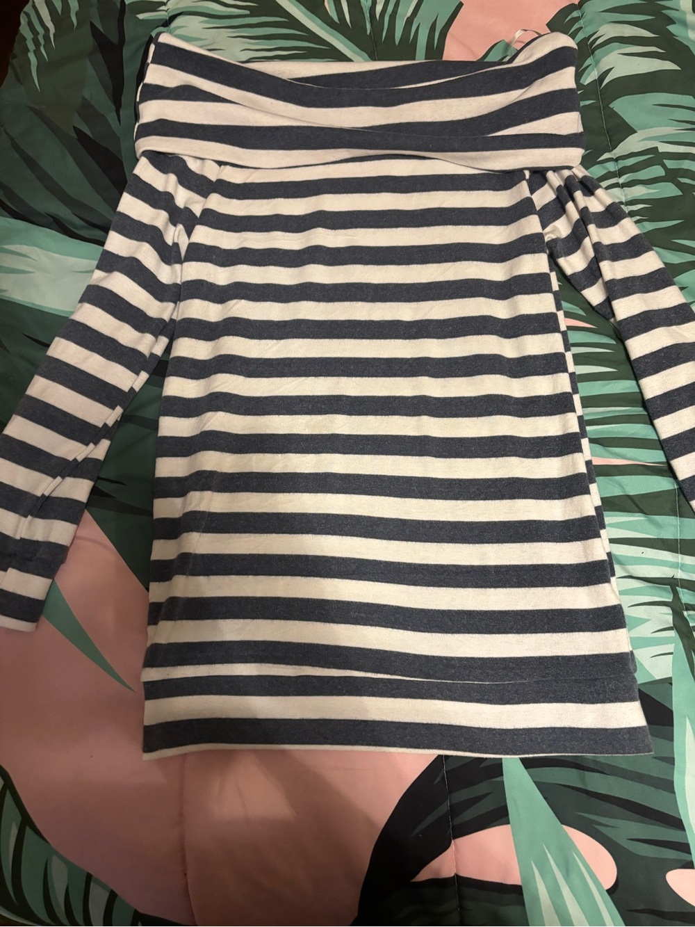She + Sky Navy and Cream Striped Knit Top